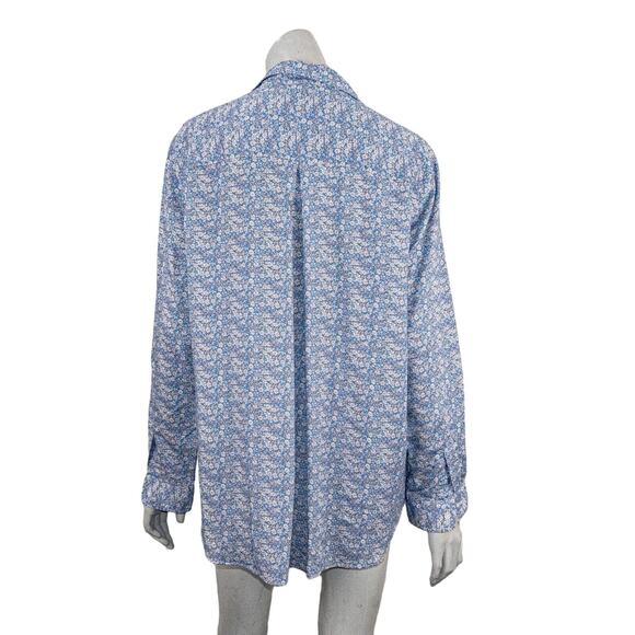 GRAYSON The HERO Button up Shirt in Blue Floral Print Women's Size 05 - Picture 4 of 8